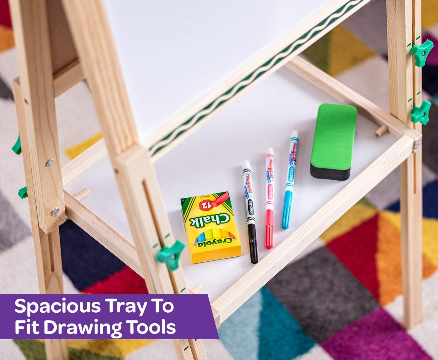 Crayola Kids Mini Wooden Art Easel & Supplies – Adjustable Toddler Art Set