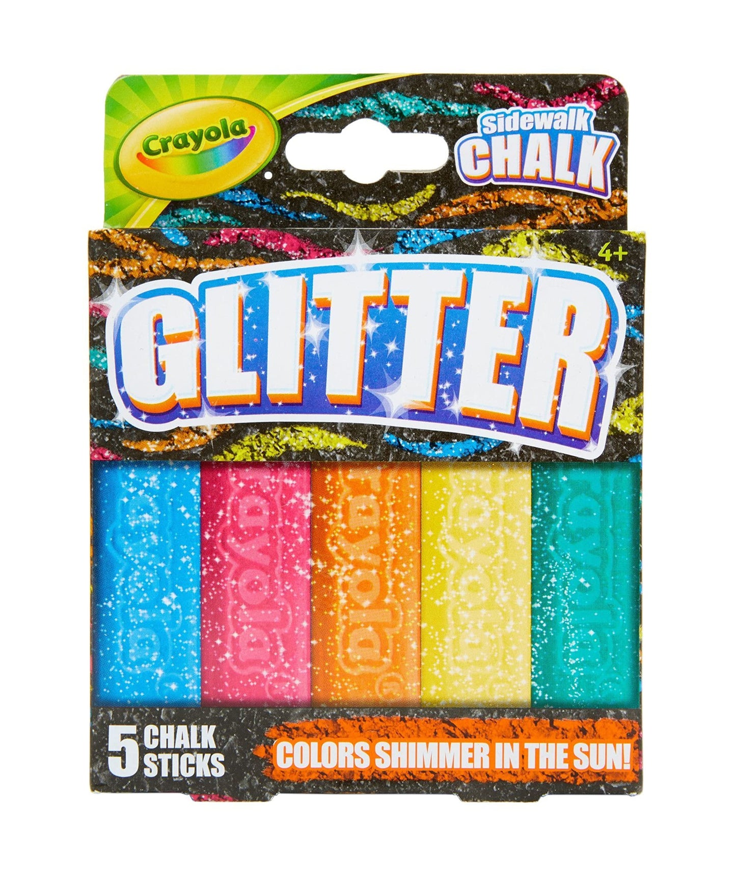 Crayola Glitter Chalk 5ct – Vibrant, Washable Outdoor Chalk
