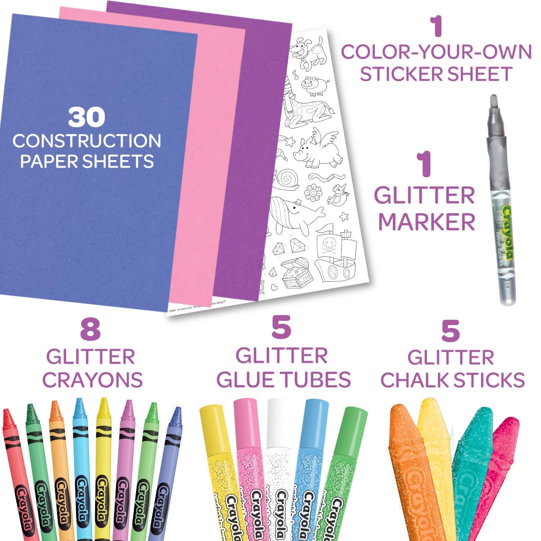 Crayola All That Glitters Art Case (50+ pcs) – Glitter Crayons & Coloring Set