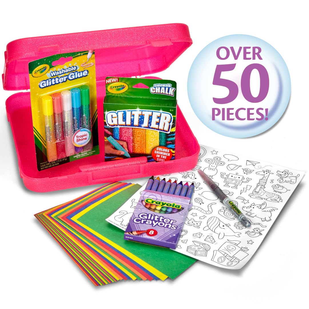 Crayola All That Glitters Art Case (50+ pcs) – Glitter Crayons & Coloring Set