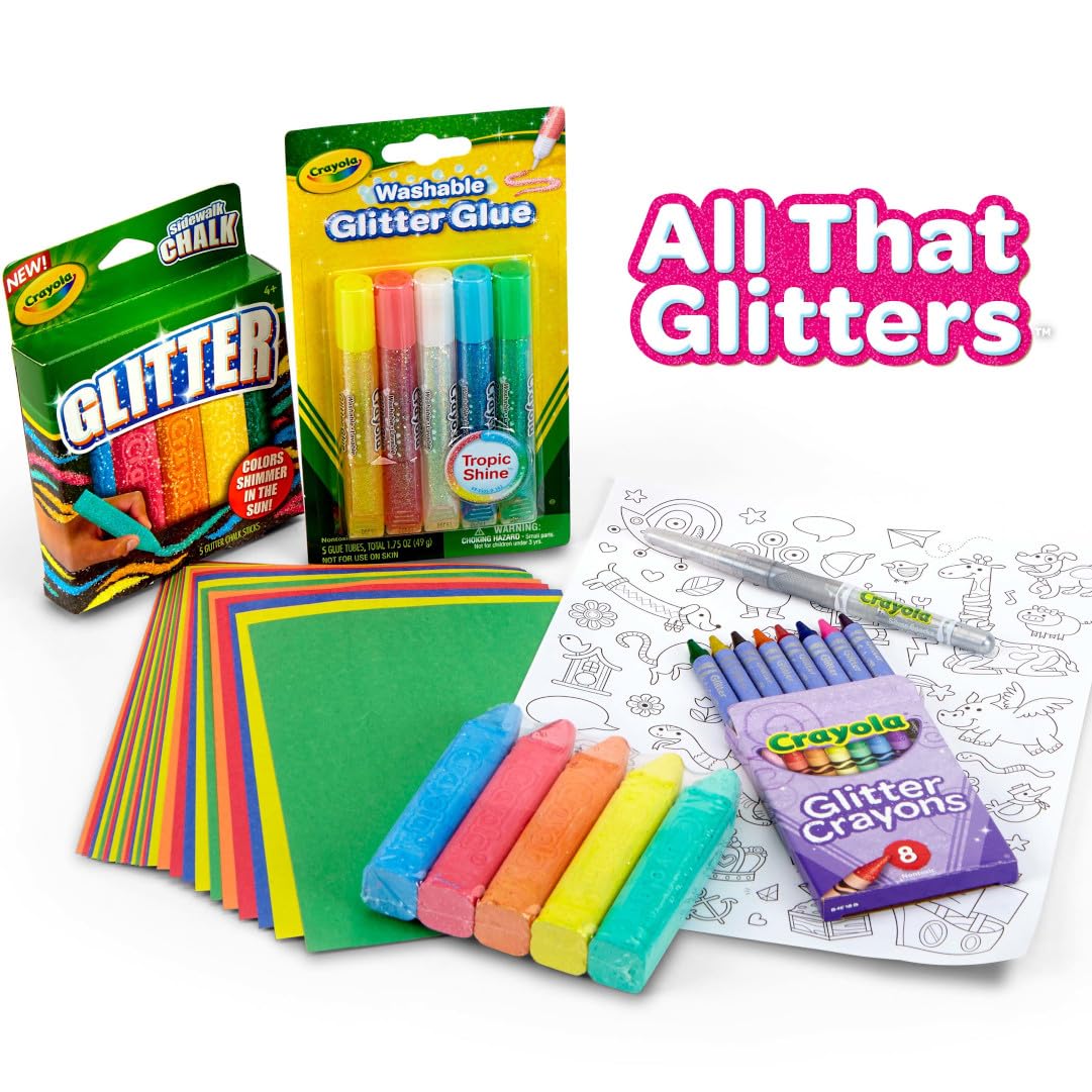 Crayola All That Glitters Art Case (50+ pcs) – Glitter Crayons & Coloring Set