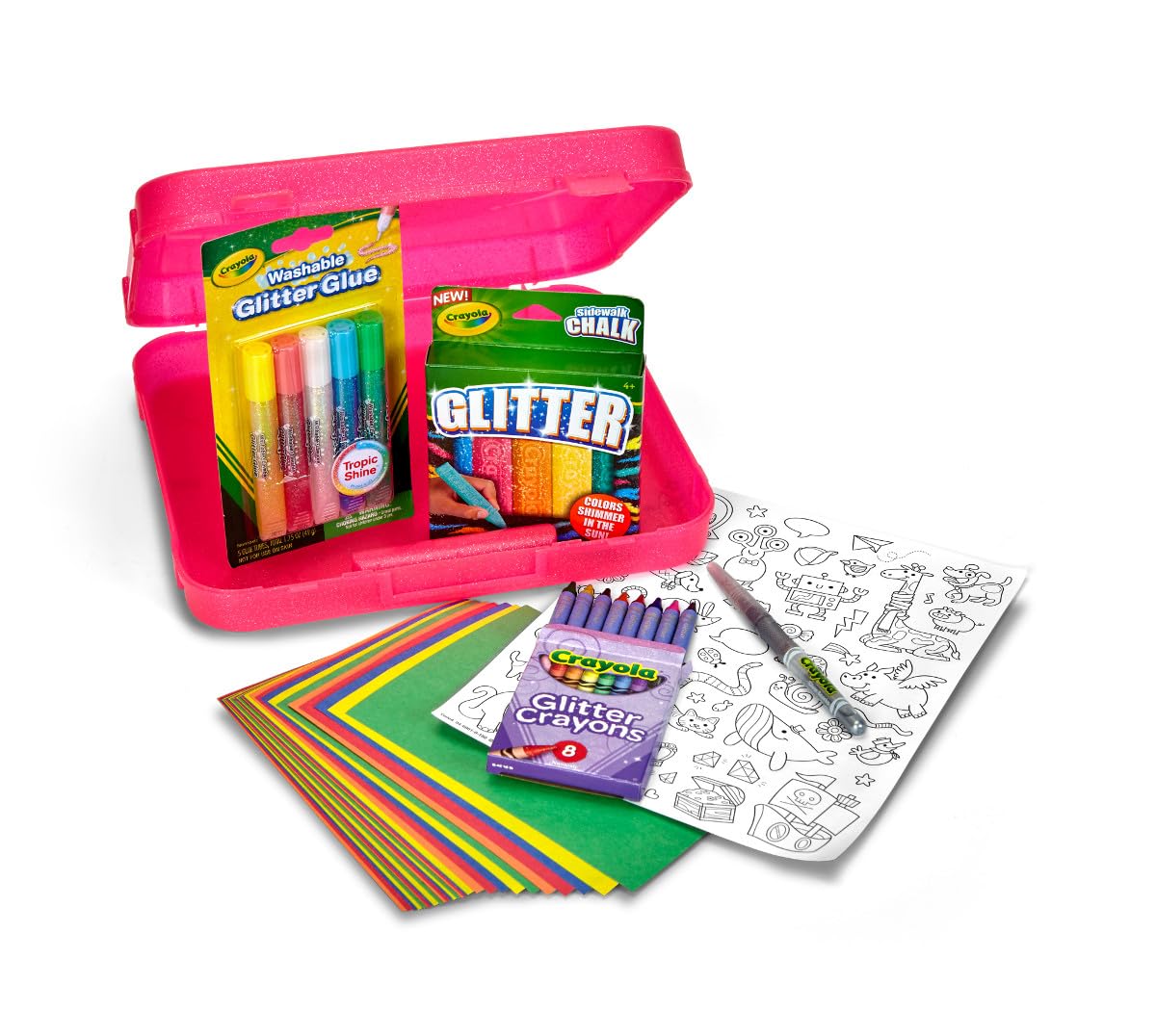 Crayola All That Glitters Art Case (50+ pcs) – Glitter Crayons & Coloring Set