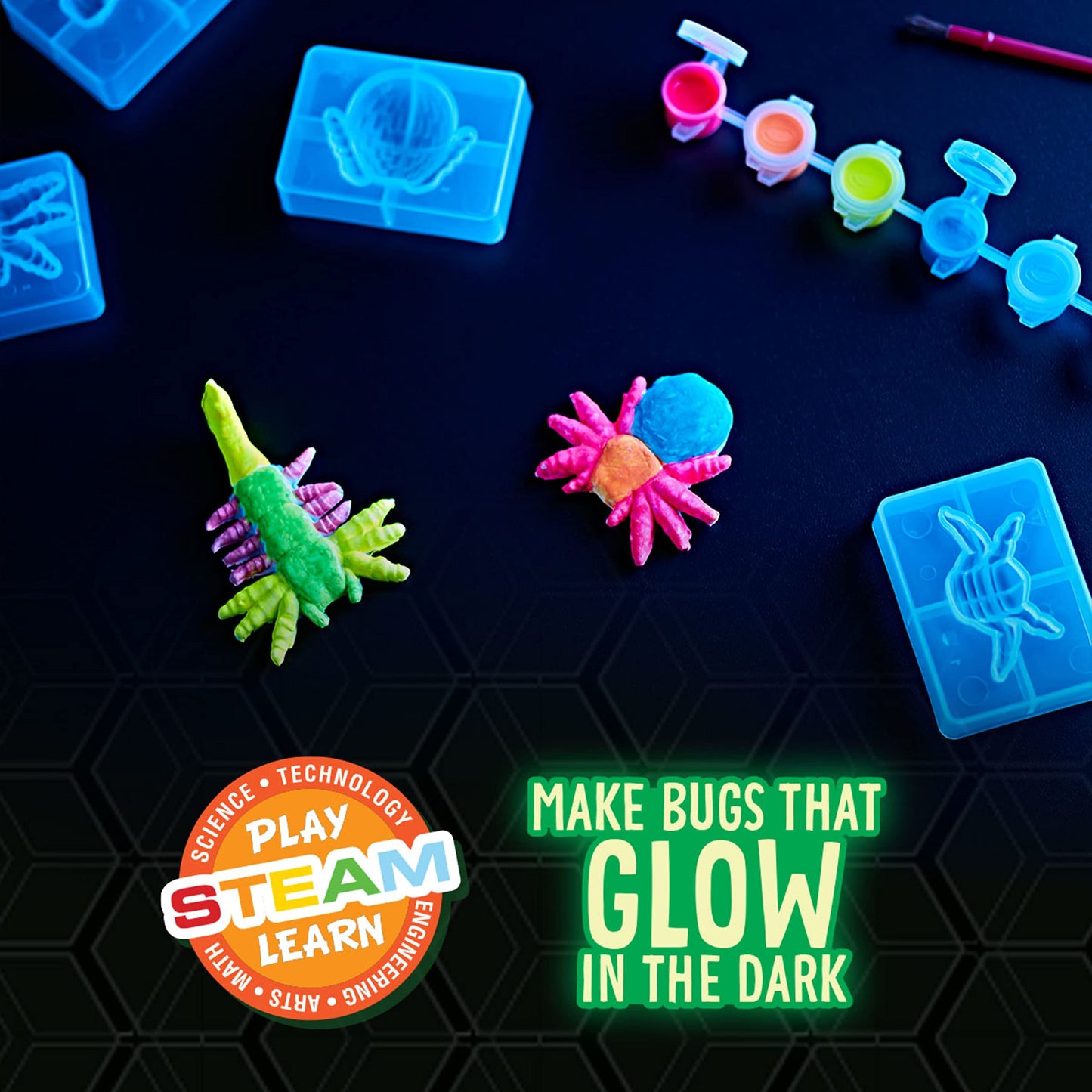 Crayola Glow in the Dark Critter Creator Kit for Kids 7+ | Glow Bug Molds, Clay & Paint