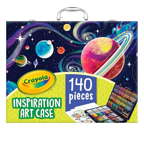 Crayola Inspiration Art Case Space Coloring Set (140pcs) – Kids Art Kit, Easter Gifts, Ages 5+, Amazon Exclusive