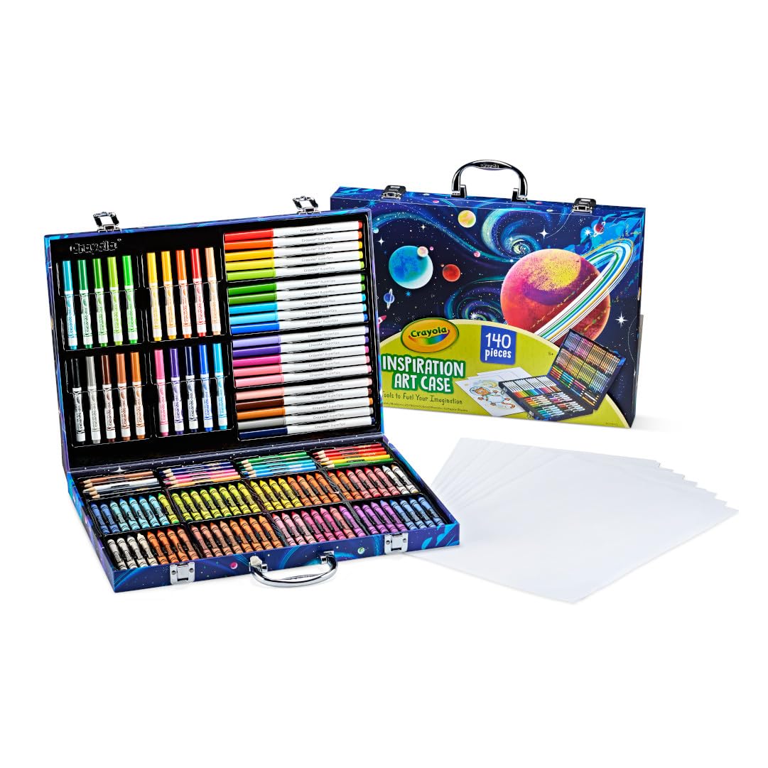 Crayola Inspiration Art Case Space Coloring Set (140pcs) – Kids Art Kit, Easter Gifts, Ages 5+, Amazon Exclusive