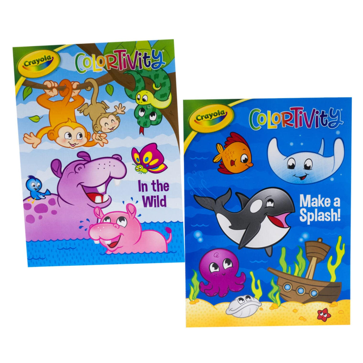 Crayola Coloring Books for Kids Learning Set Bundle - 7-Piece Animal Coloring Activity Books, Crayons & Stickers