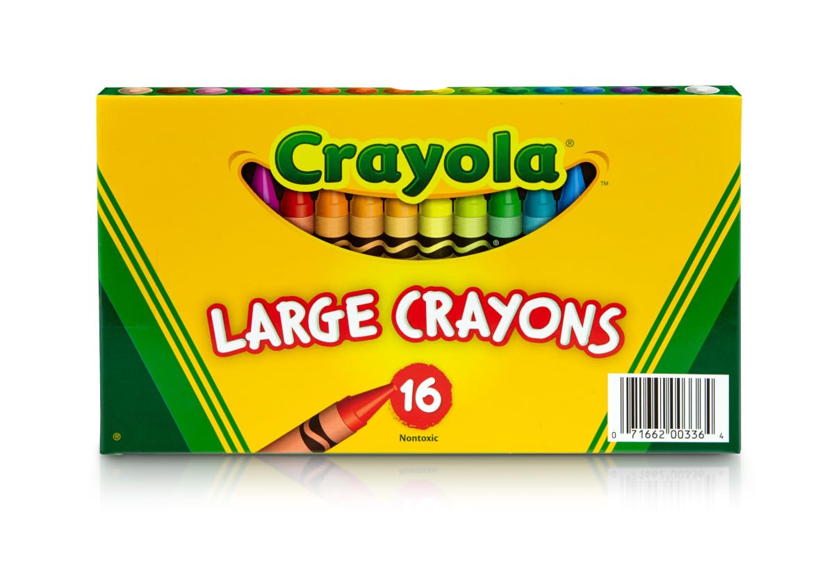 Crayola Large Crayons, Classic Colors – 16 Count | Non-Toxic for Kids