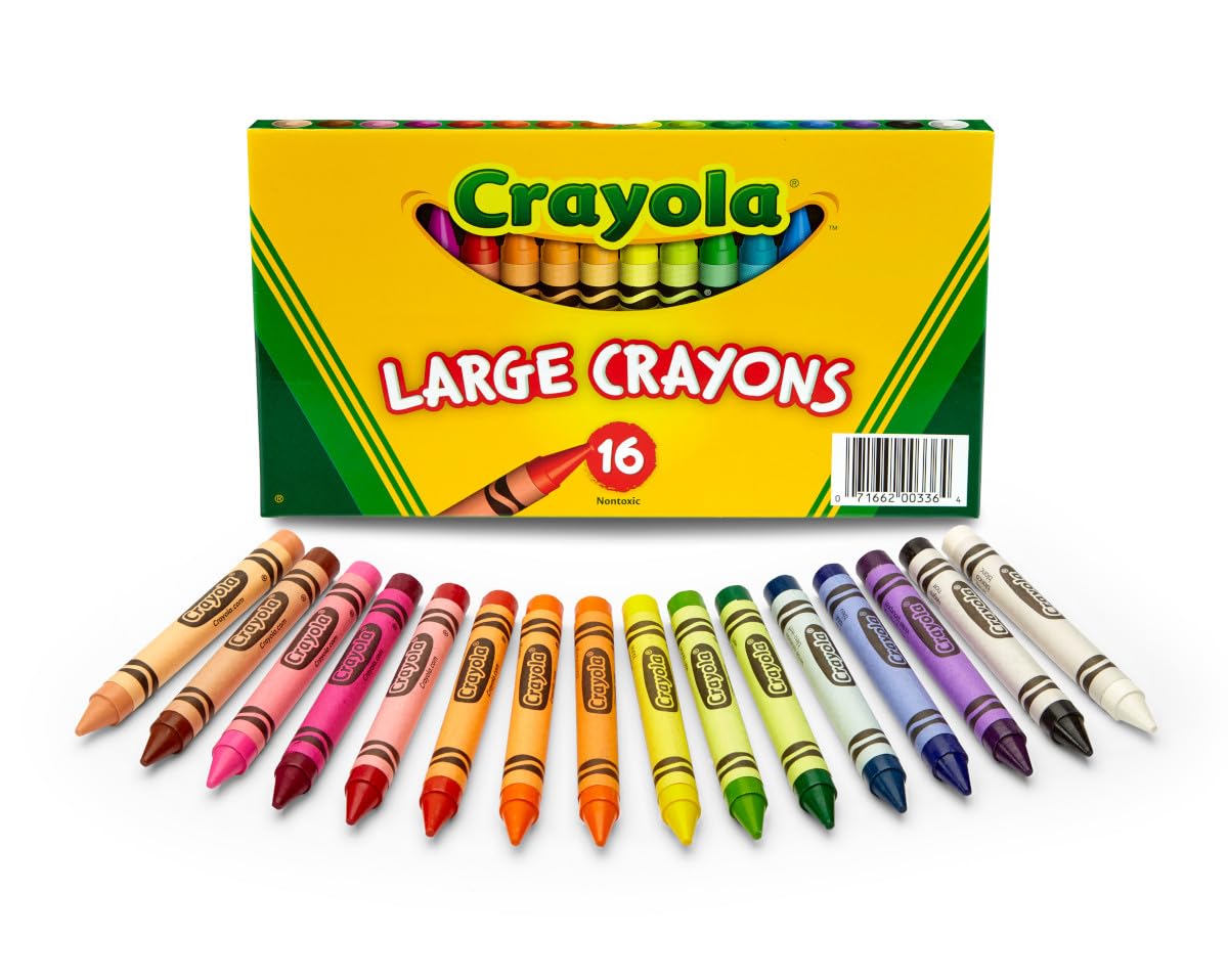 Crayola Large Crayons, Classic Colors – 16 Count | Non-Toxic for Kids