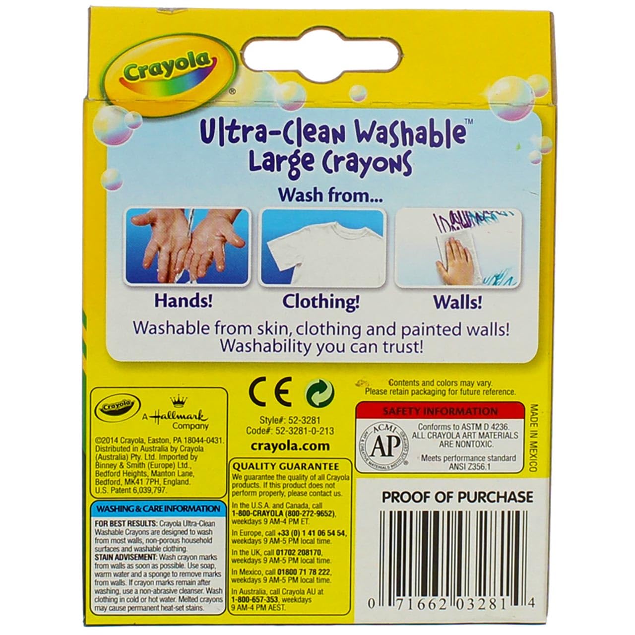 Crayola Large Washable Crayons 16 Pack - 2 Packs | Bright Colors & Easy Cleanup