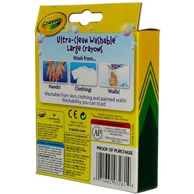 Crayola Large Washable Crayons 16 Pack - 2 Packs | Bright Colors & Easy Cleanup