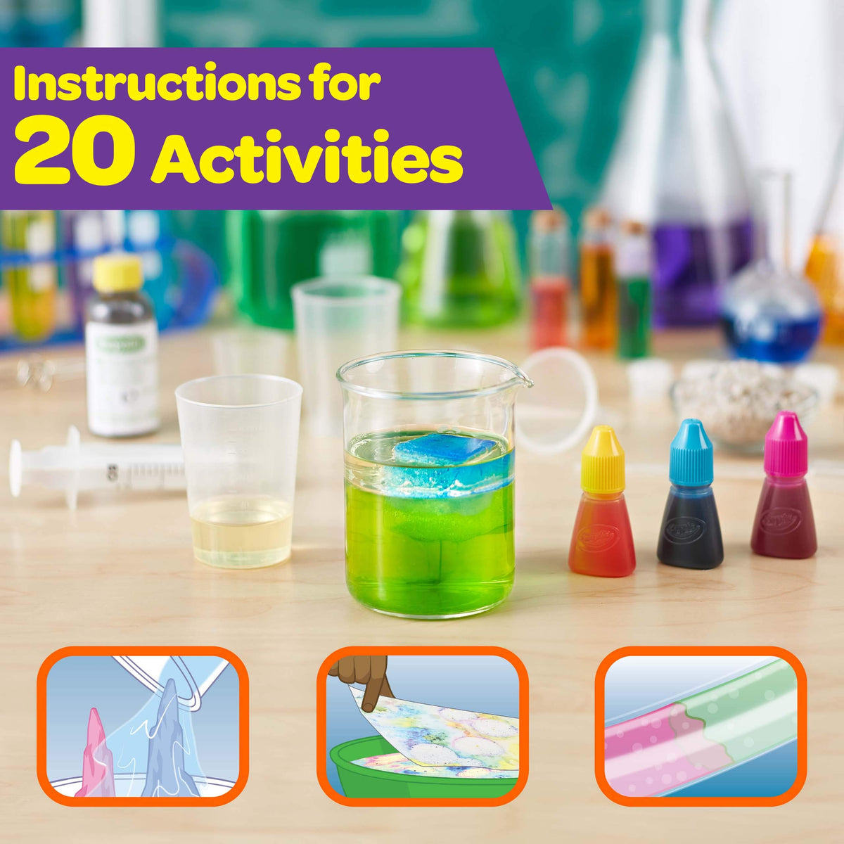 Crayola Liquid Science Kit for Kids | 15 Water Experiments | STEM Toy for Ages 8+