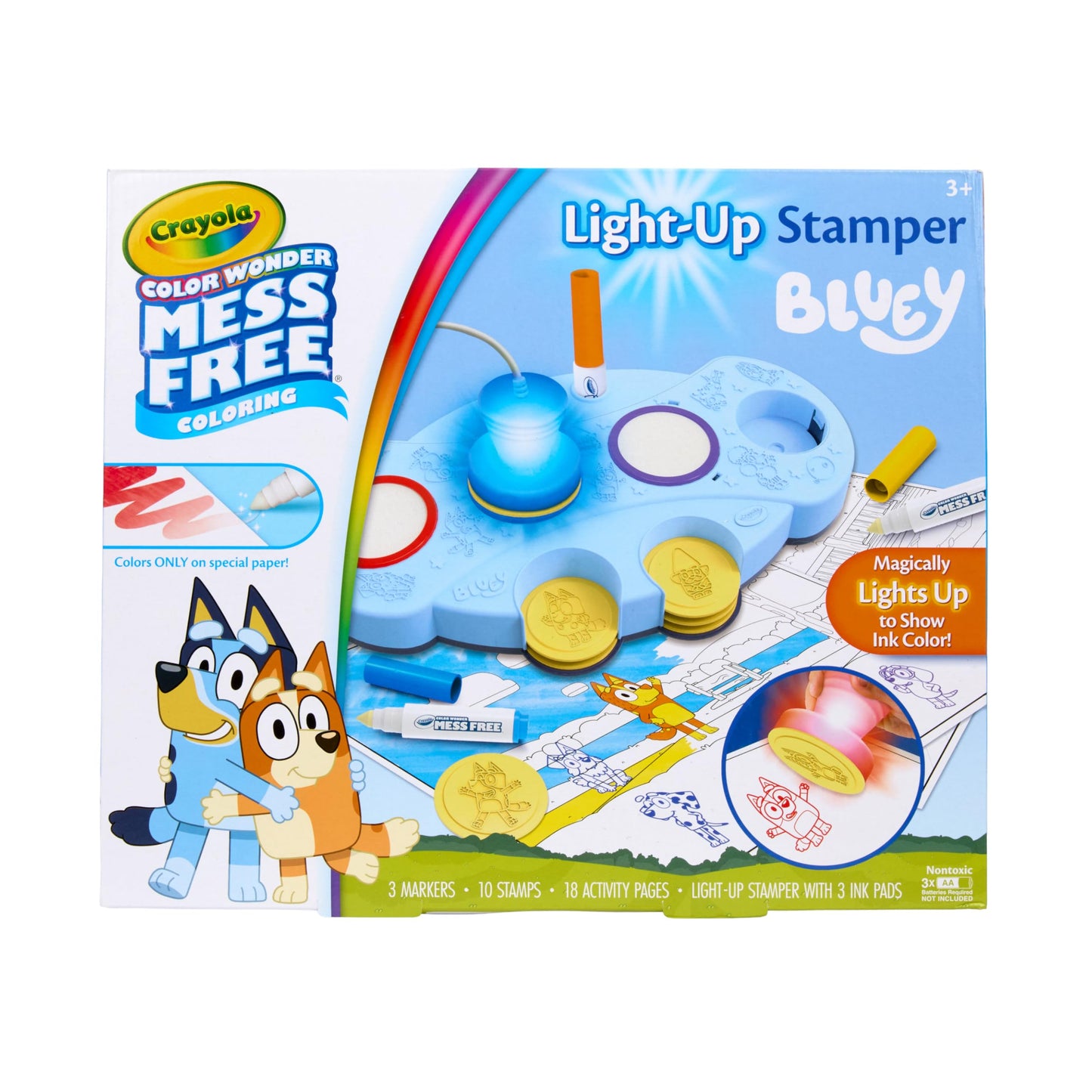 Crayola Magic Light Up Bluey Stamper – Mess-Free Coloring & Stamping Kit for Kids