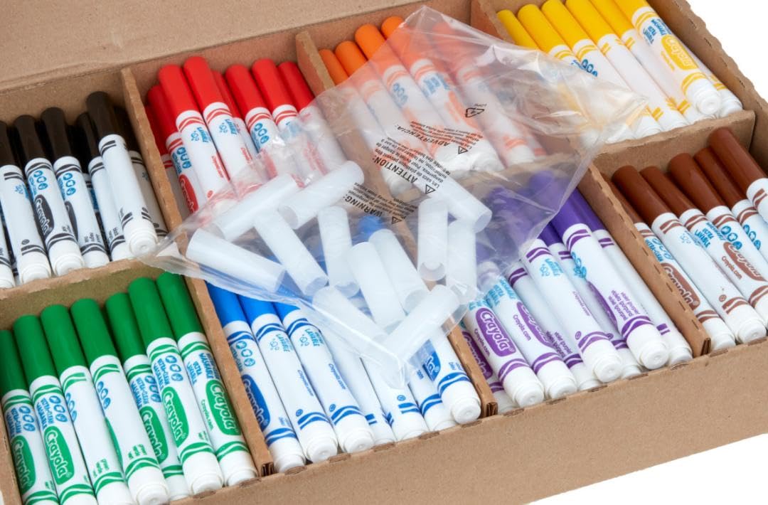 Crayola Broad Line Washable Markers Classpack 200ct – 8 Colors, Ultra Clean, Bulk Classroom Supplies