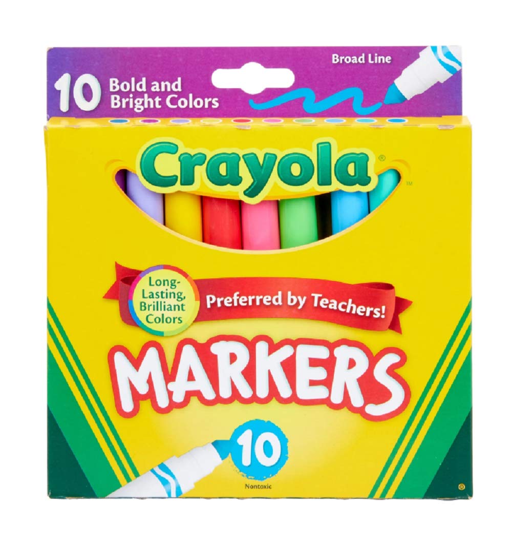Crayola Broad Line Markers 10ct – Bright & Bold, Pack of 2