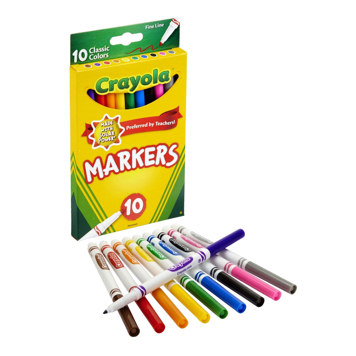 Crayola Markers Fine Line 10 Count – Vibrant, Precise Colors for School & Home