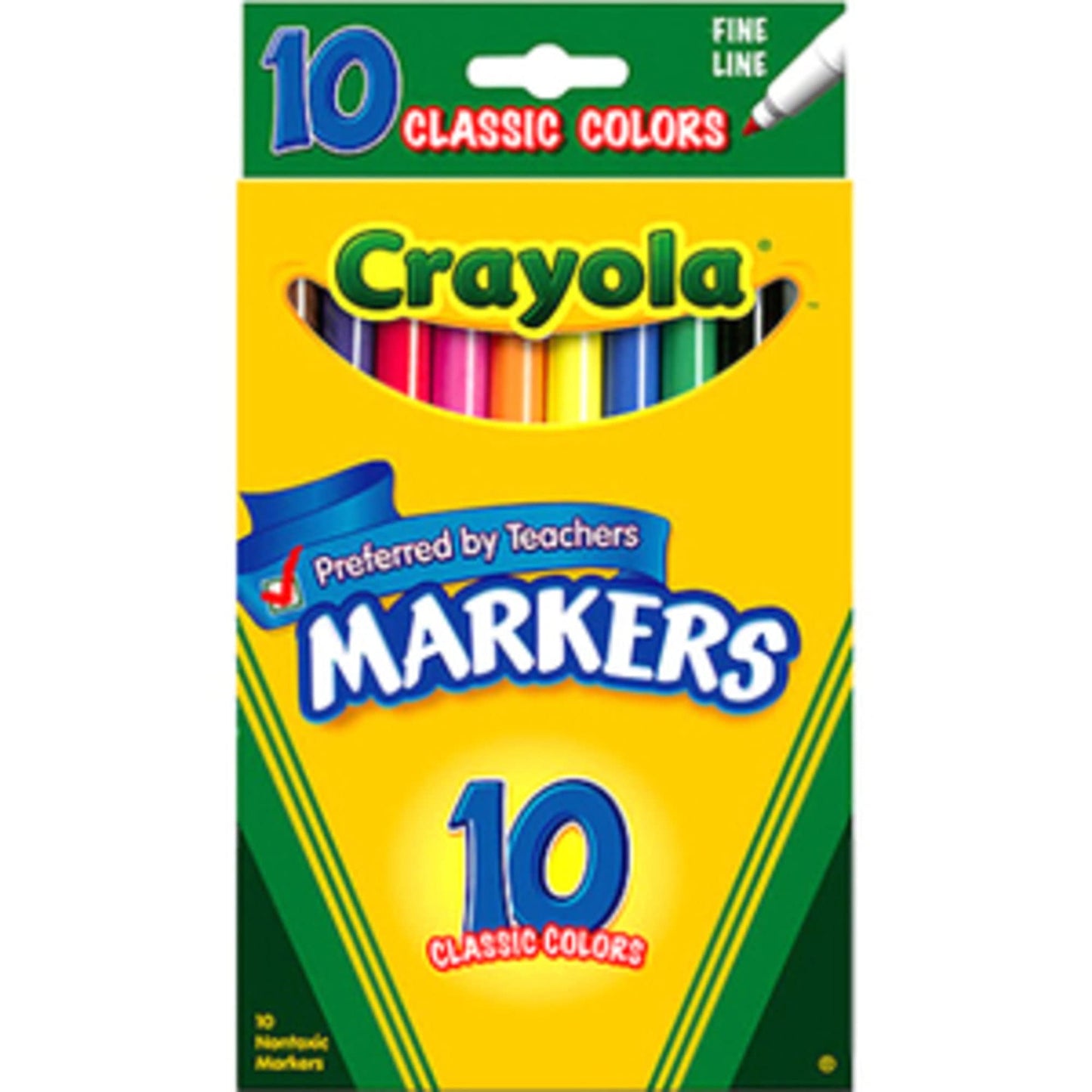 Crayola Markers Fine Line 10 Count – Vibrant, Precise Colors for School & Home