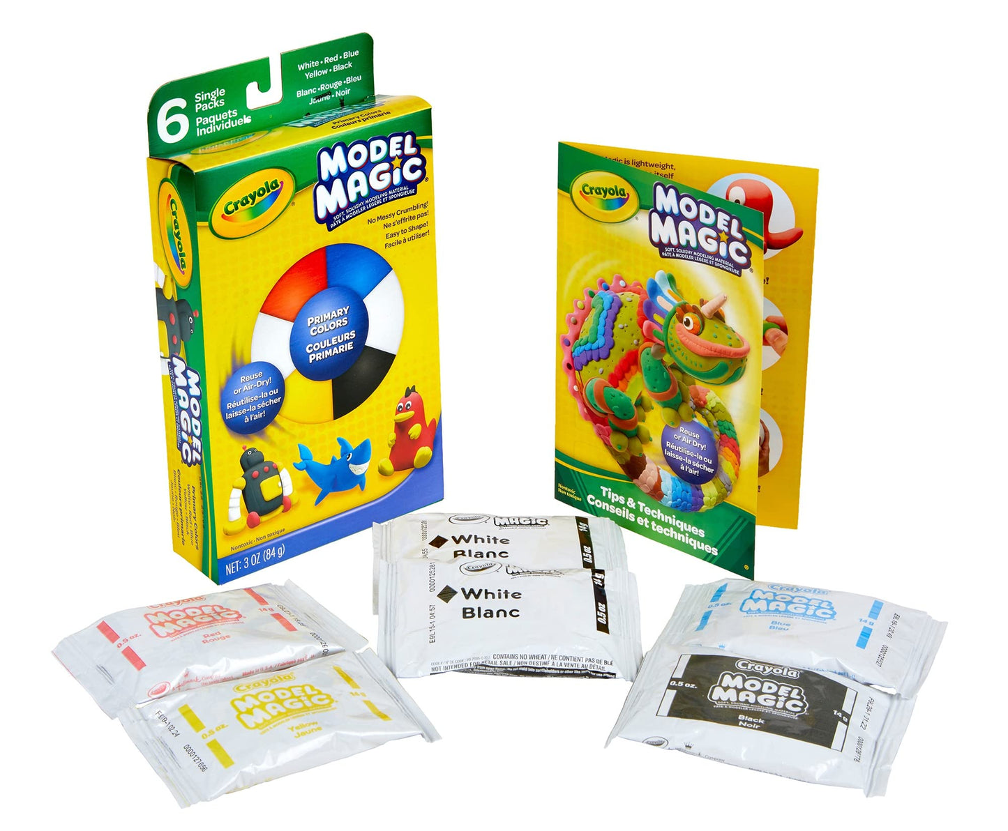 Crayola Model Magic – 0.5 oz Primary Colors (6 Pack) – Air-Dry Modeling Clay