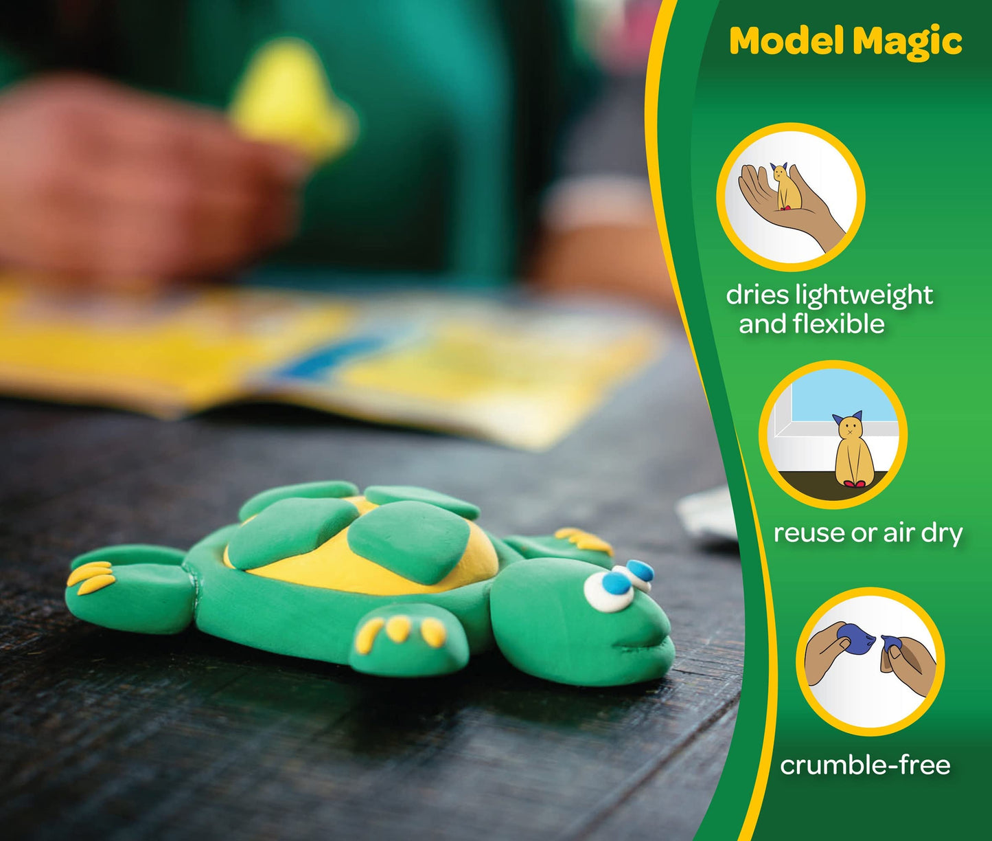 Crayola Model Magic – 0.5 oz Primary Colors (6 Pack) – Air-Dry Modeling Clay