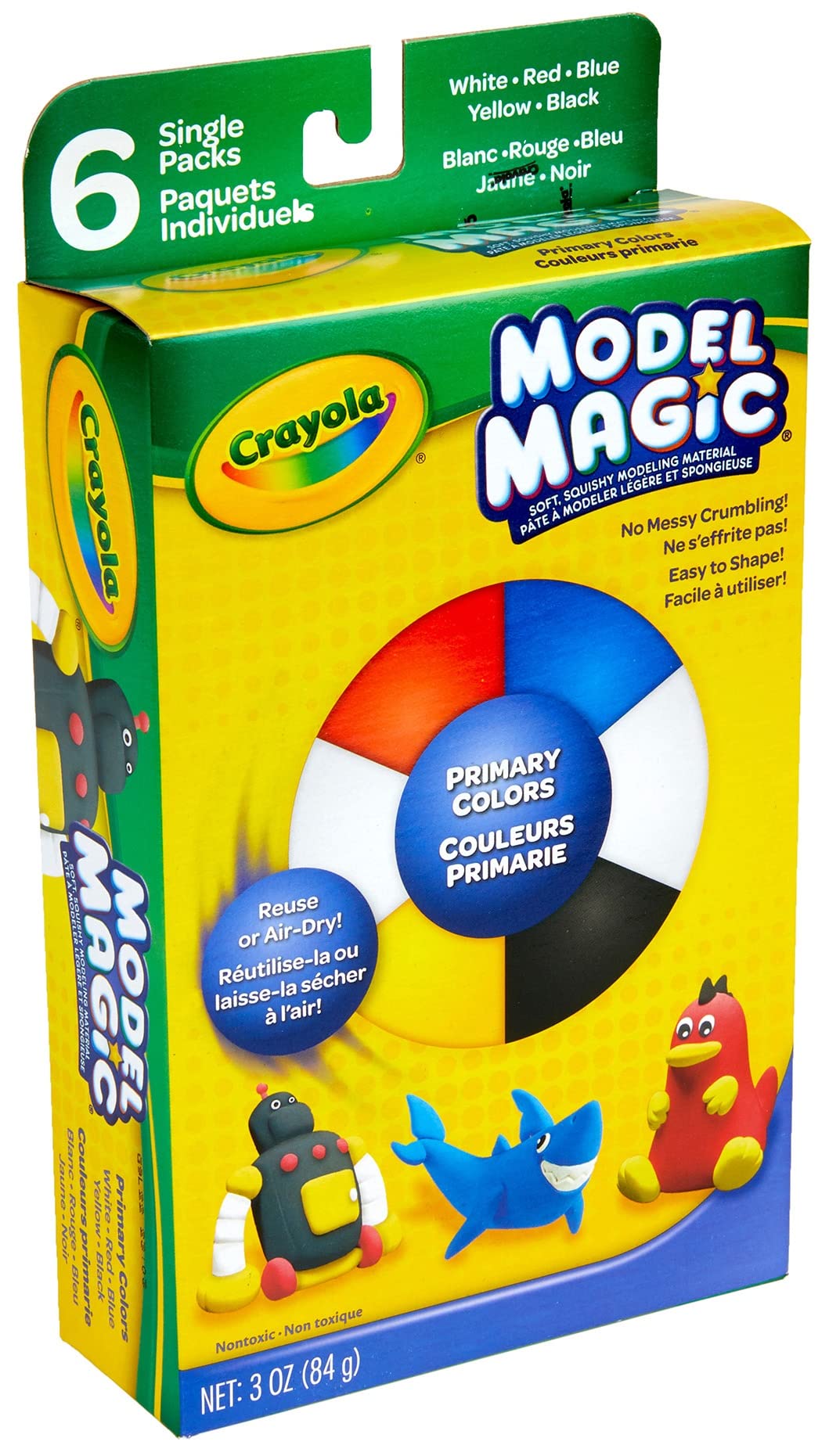 Crayola Model Magic – 0.5 oz Primary Colors (6 Pack) – Air-Dry Modeling Clay