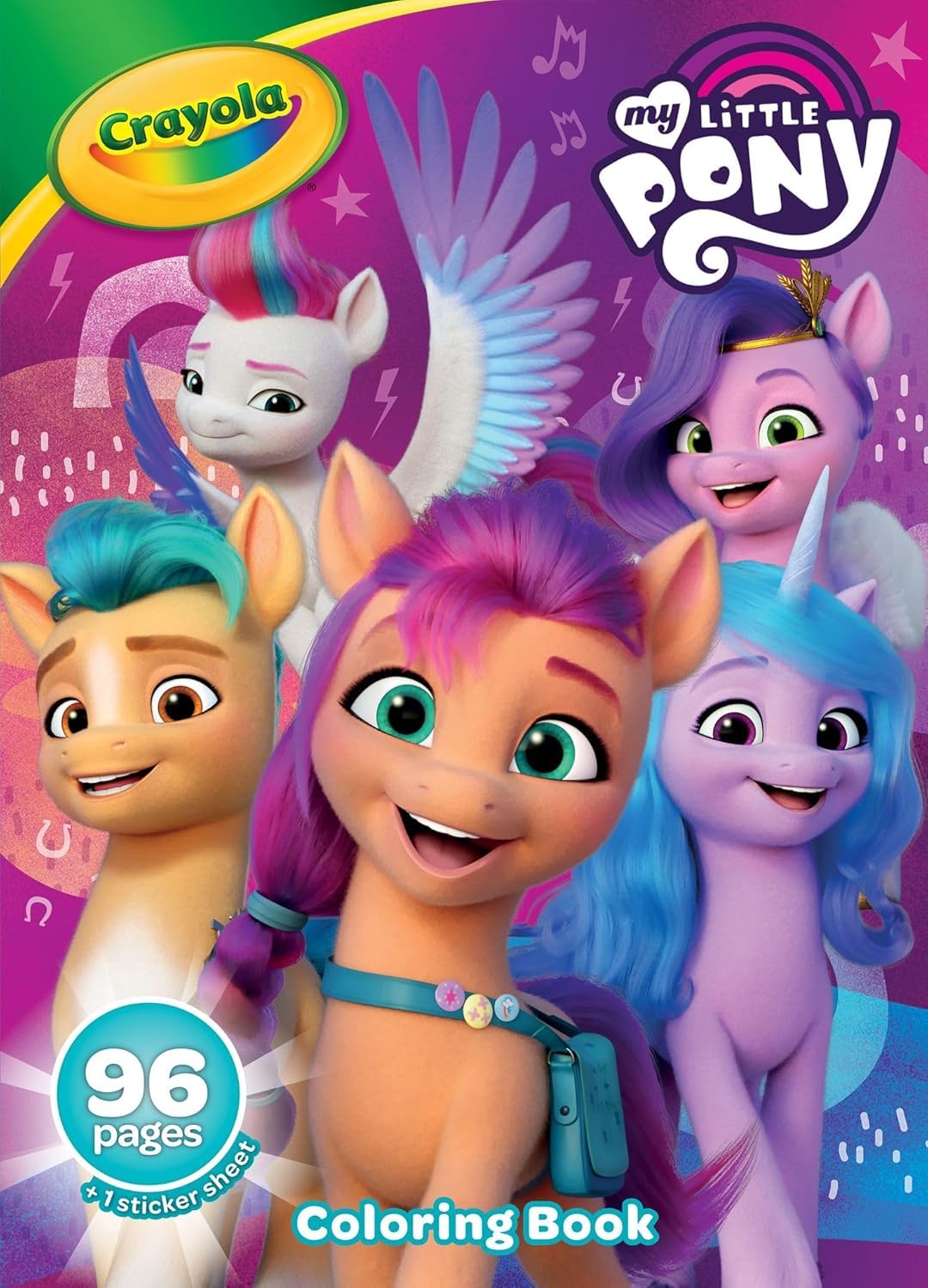 Crayola My Little Pony Coloring Book with Stickers – 96 Pages, Ages 3+