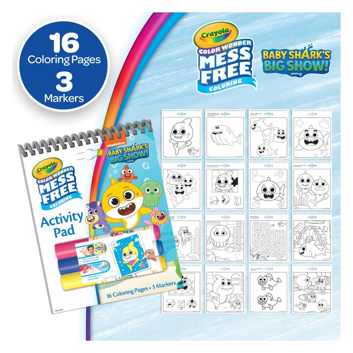 Crayola Nickelodeon Color Wonder Activity Pad Bundle (3 Pack) – Mess-Free Coloring for Kids