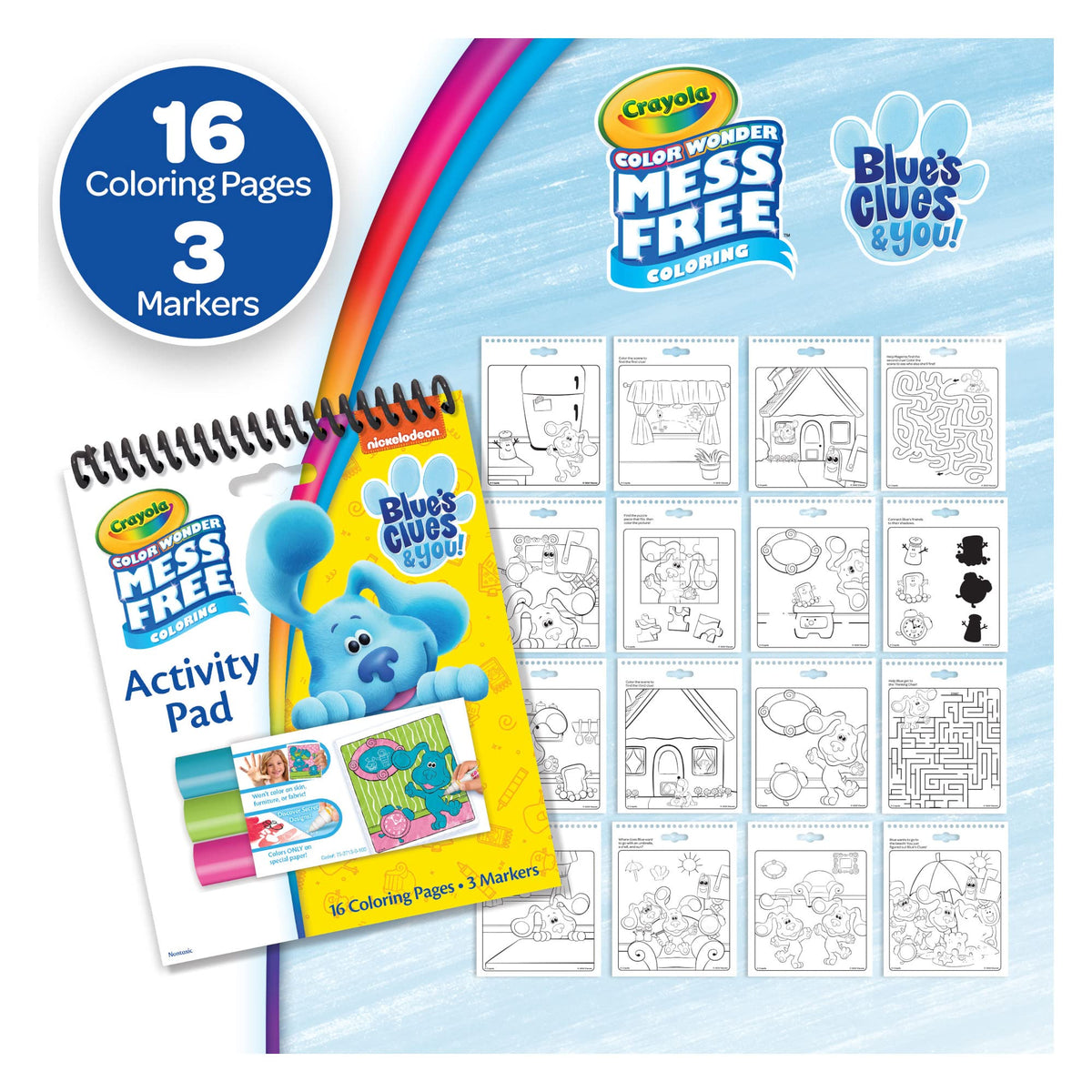 Crayola Nickelodeon Color Wonder Activity Pad Bundle (3 Pack) – Mess-Free Coloring for Kids