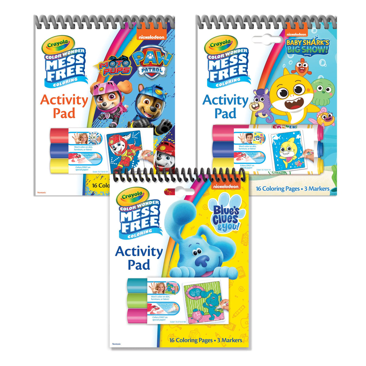 Crayola Nickelodeon Color Wonder Activity Pad Bundle (3 Pack) – Mess-Free Coloring for Kids