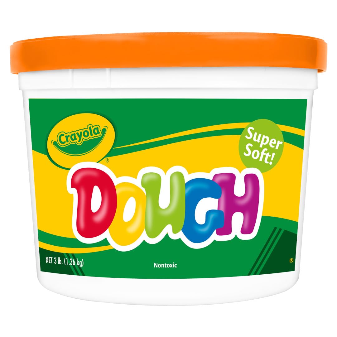 Crayola Orange Dough, 3 lb Resealable Bucket | Soft, Vivid Color Play for Kids