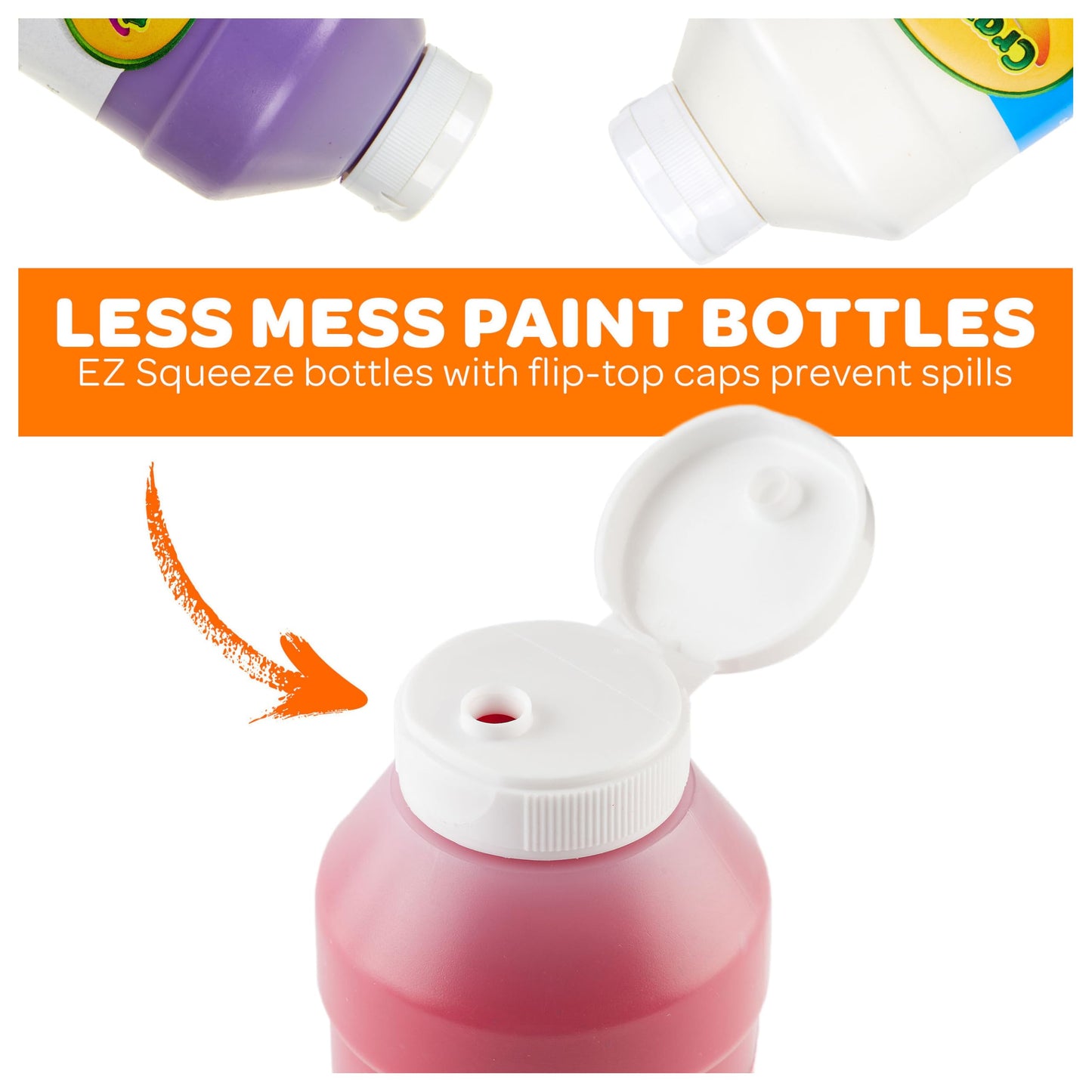 Crayola Washable Paint (12ct) – 16 oz Classroom Color Set for Kids