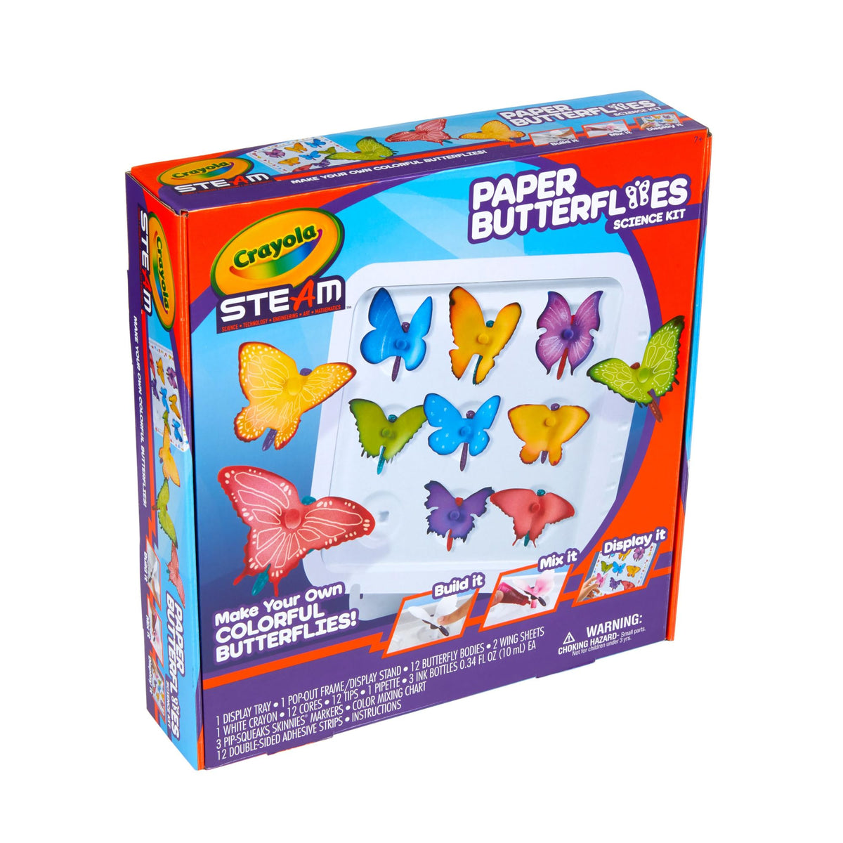 Crayola Paper Butterfly Science Kit – STEAM Craft for Kids 7+, 12 Wicking Butterflies