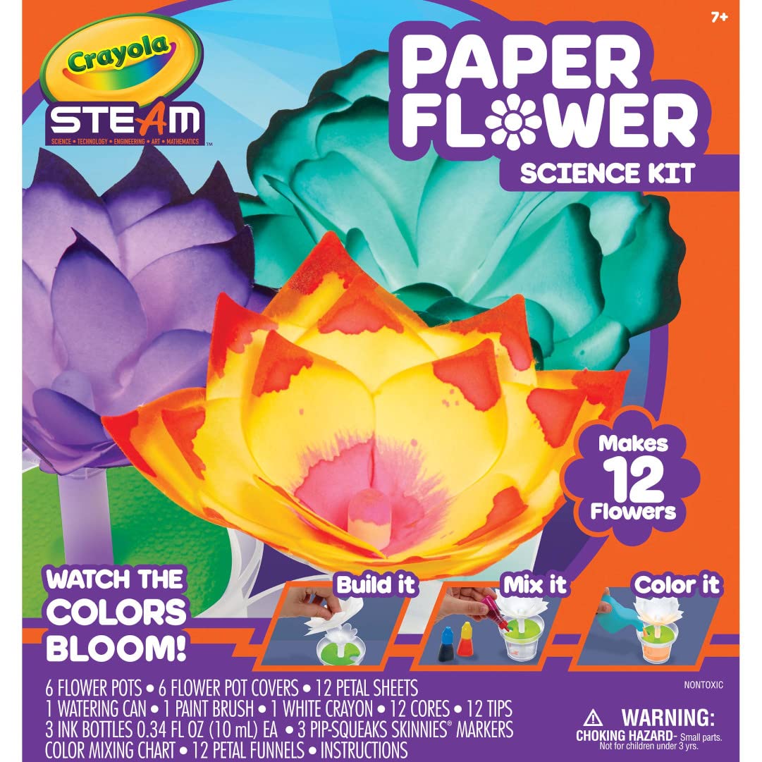 Crayola Paper Flower Science Kit: Color-Changing Flowers for Kids (Ages 7+)