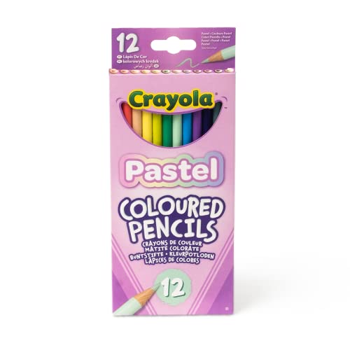 CRAYOLA Pastel Coloured Drawing Pencils – 12 Pack, Pre-Sharpened, Eco-Friendly