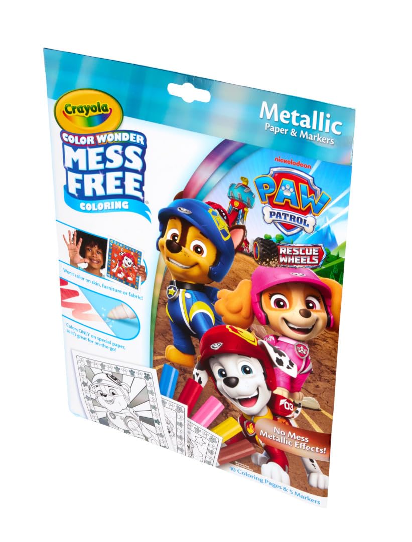 Crayola Color Wonder PAW Patrol Metallic Box Set – Mess-Free Coloring for Kids (3+)