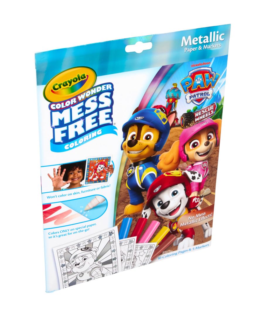 Crayola Color Wonder PAW Patrol Metallic Box Set – Mess-Free Coloring for Kids (3+)
