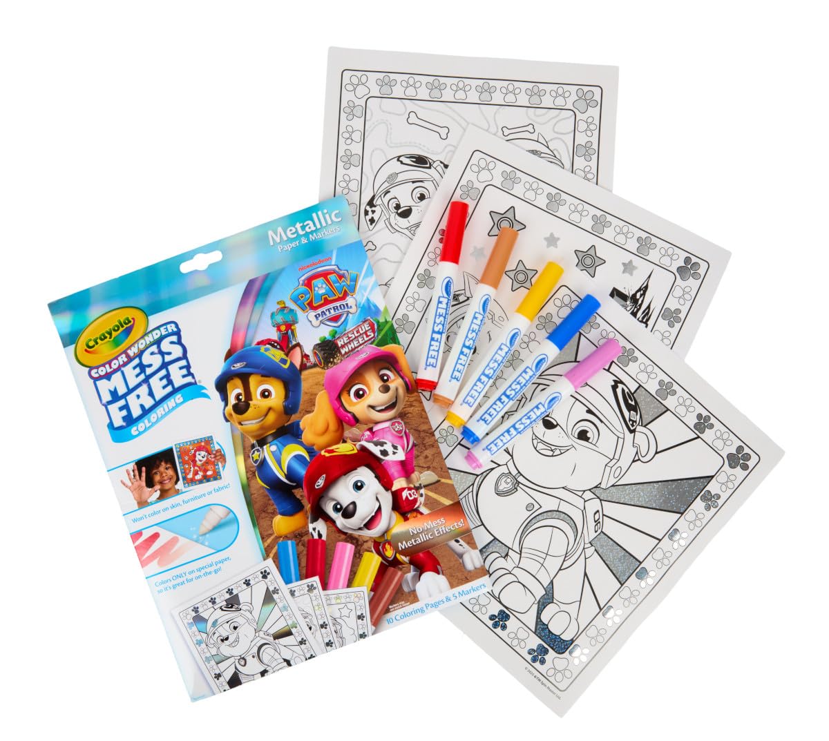Crayola Color Wonder PAW Patrol Metallic Box Set – Mess-Free Coloring for Kids (3+)