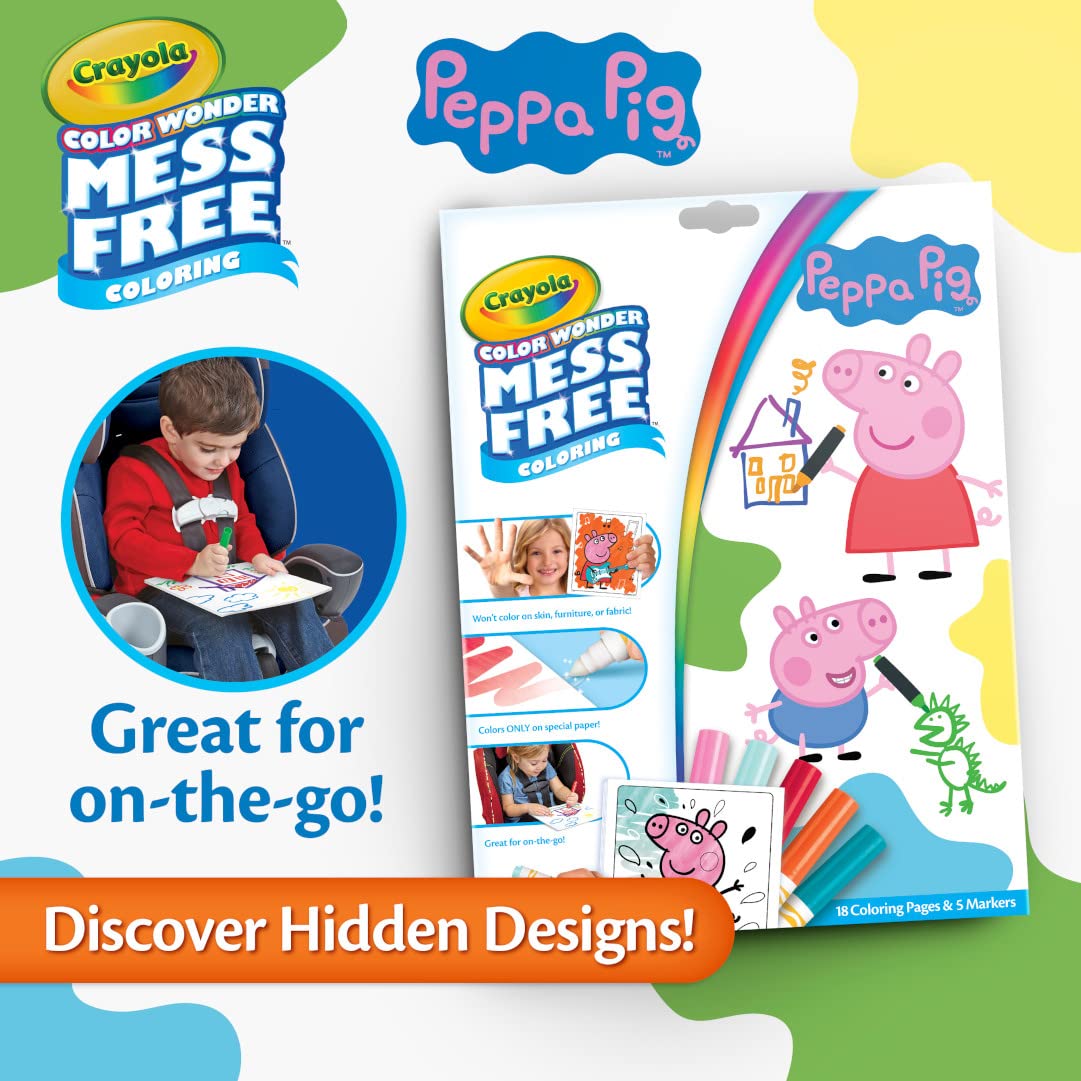 Crayola Peppa Pig Color Wonder Activity Set – Mess-Free Coloring for Toddlers