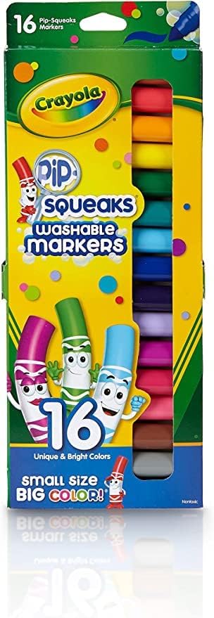 Crayola Pip-Squeaks Washable Markers 16 Count – Pack of 3 | Kid-Safe Colors