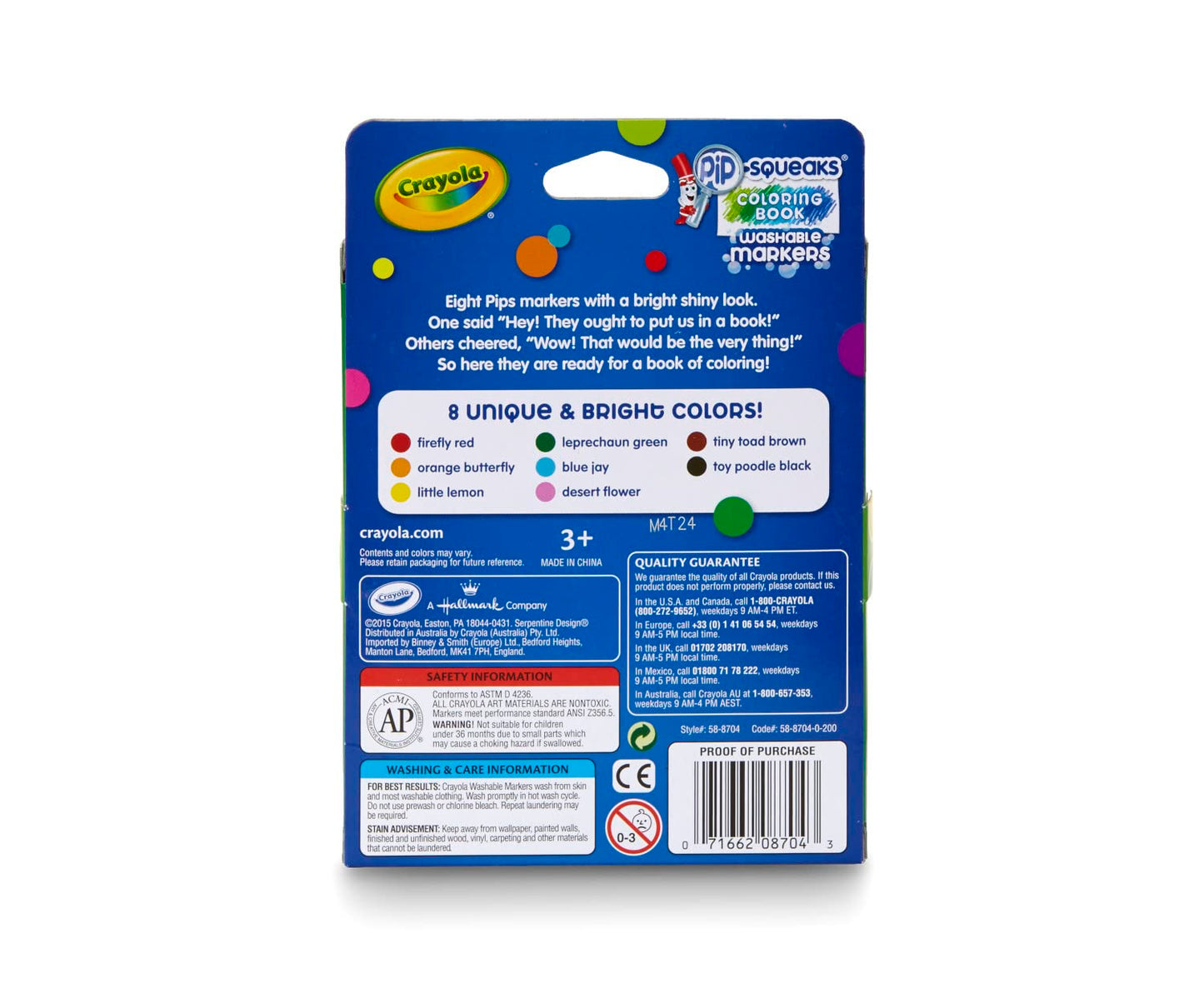 Crayola Pip Squeaks Mini Washable Markers – 8 Count