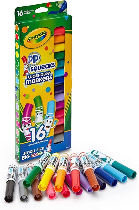 Crayola Pip-Squeaks Washable Markers 16 Count – Pack of 3 | Kid-Safe Colors