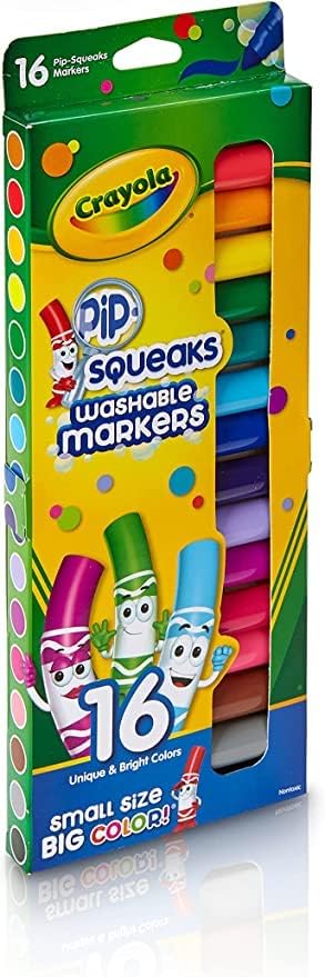 Crayola Pip-Squeaks Washable Markers 16 Count – Pack of 3 | Kid-Safe Colors