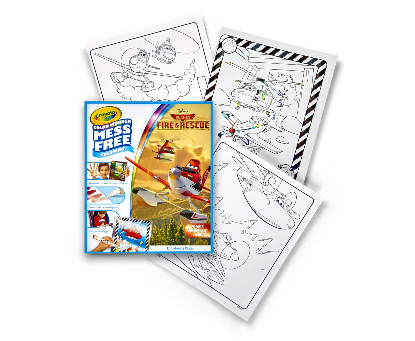 Crayola Planes Fire & Rescue Color Wonder Refill – 12 Mess-Free Coloring Pages for Kids
