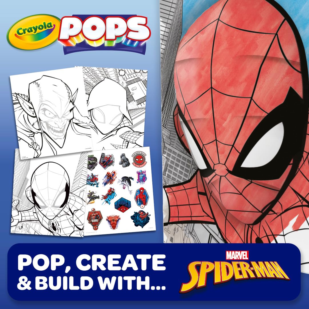 Crayola POPs 3D Spiderman Art Set – Color, Create & Display 3D Spidey Art (Ages 5+)