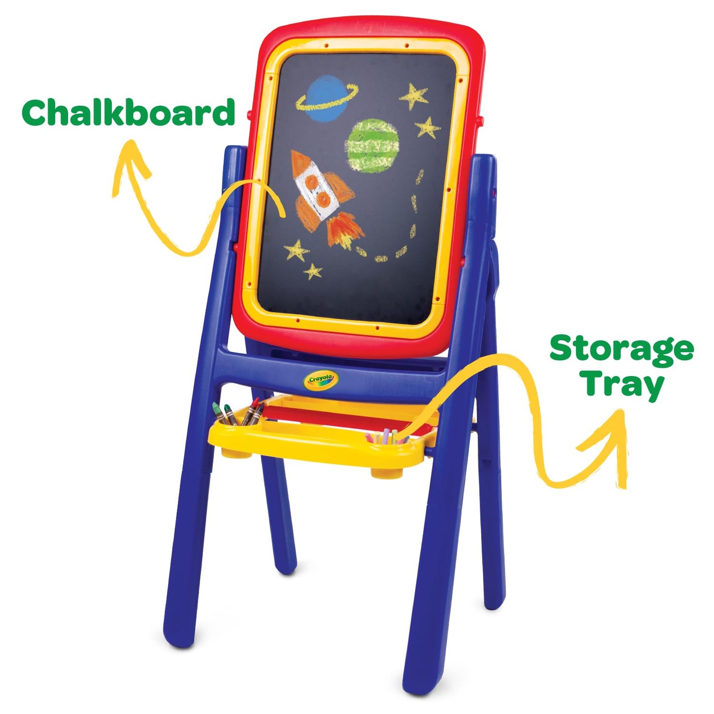 Crayola Qwikflip 2-Sided Kids Easel — 360° Rotating Magnetic Whiteboard & Chalkboard | 4-in-1 Art Station