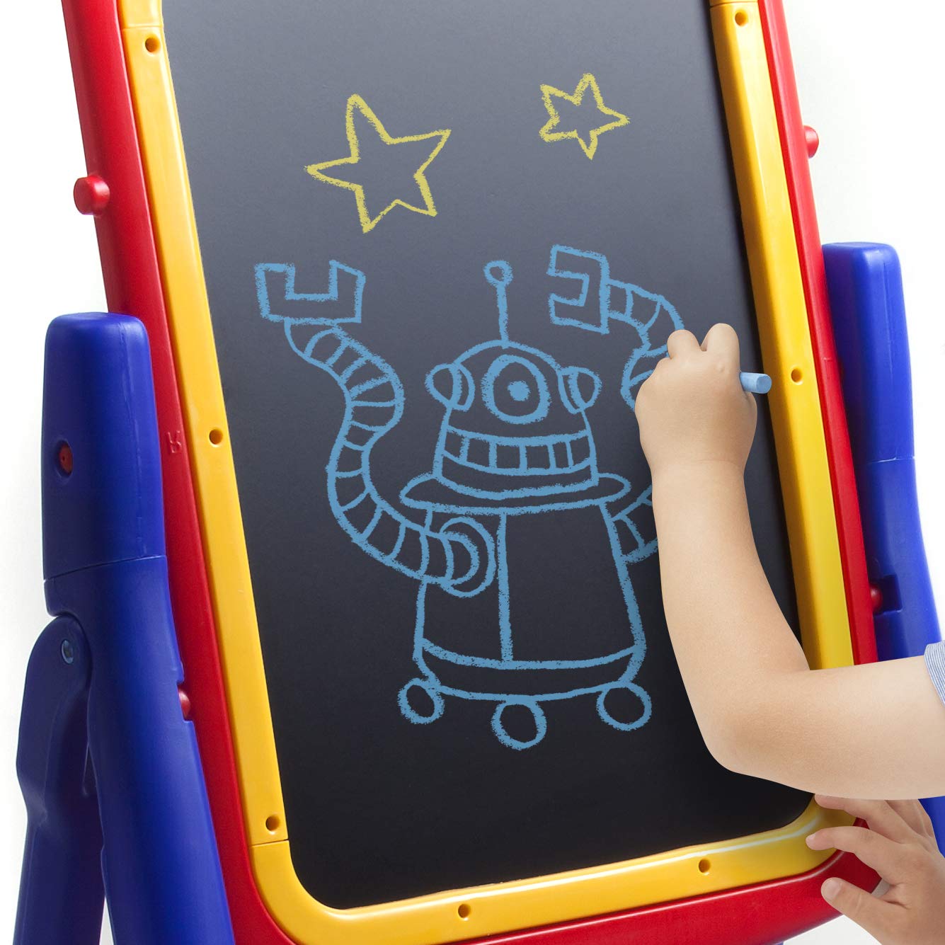 Crayola Qwikflip 2-Sided Kids Easel — 360° Rotating Magnetic Whiteboard & Chalkboard | 4-in-1 Art Station