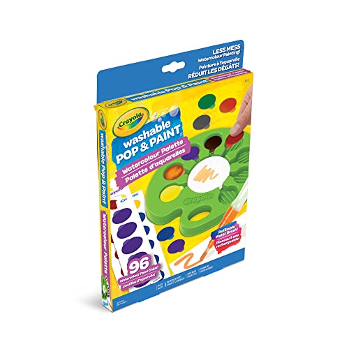 Crayola Washable Pop & Paint Watercolour Palette – Mess-Free 96-Chip Set