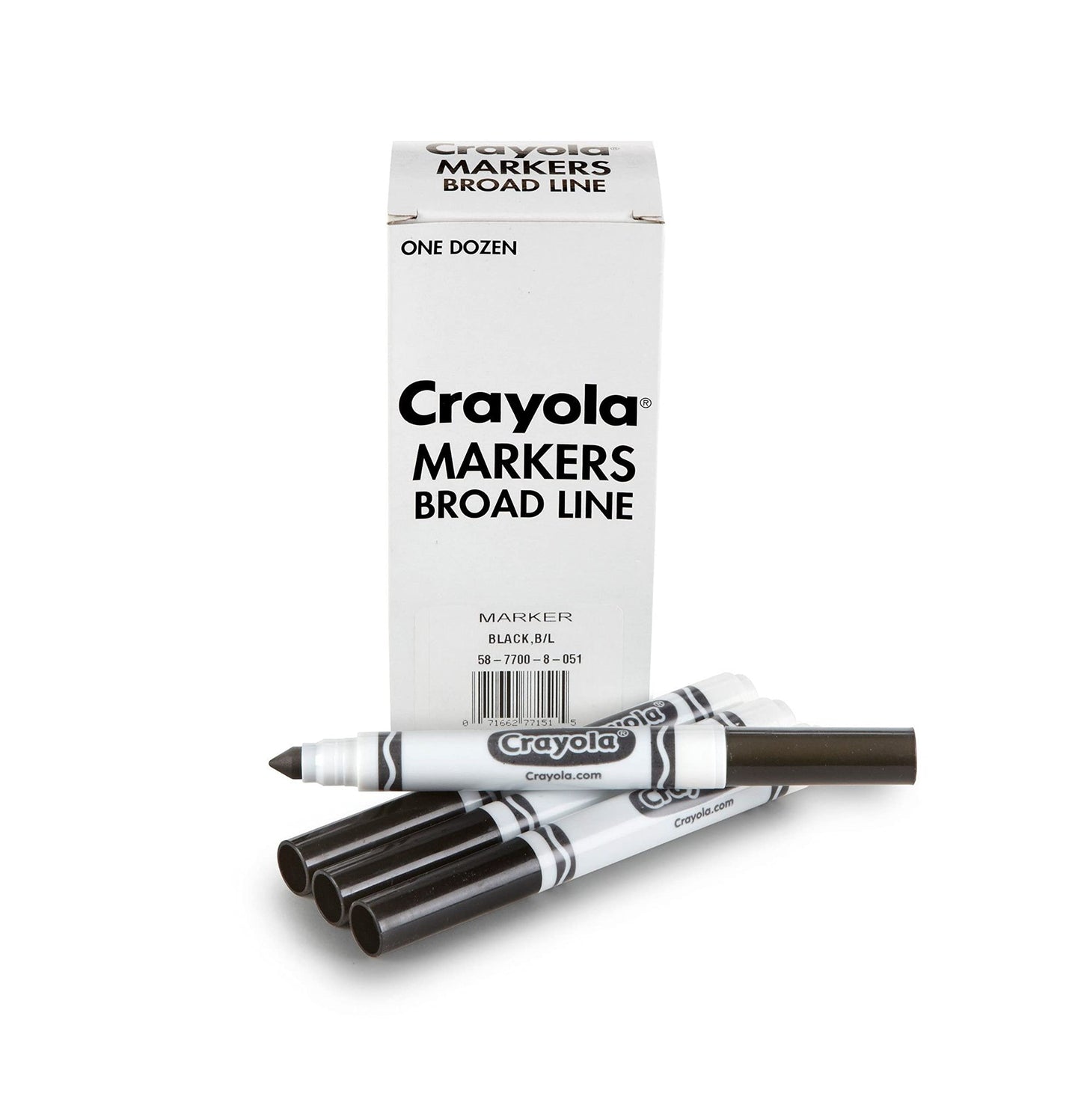 Crayola Broad Line Markers Black 12ct – Bulk Classroom Supplies (Nontoxic)