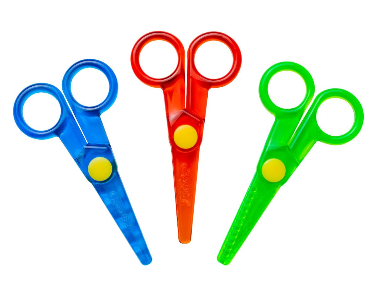 Crayola Toddler Safety Scissors 3pk – Blunt Tip Preschool Scissors for Left & Right Hands