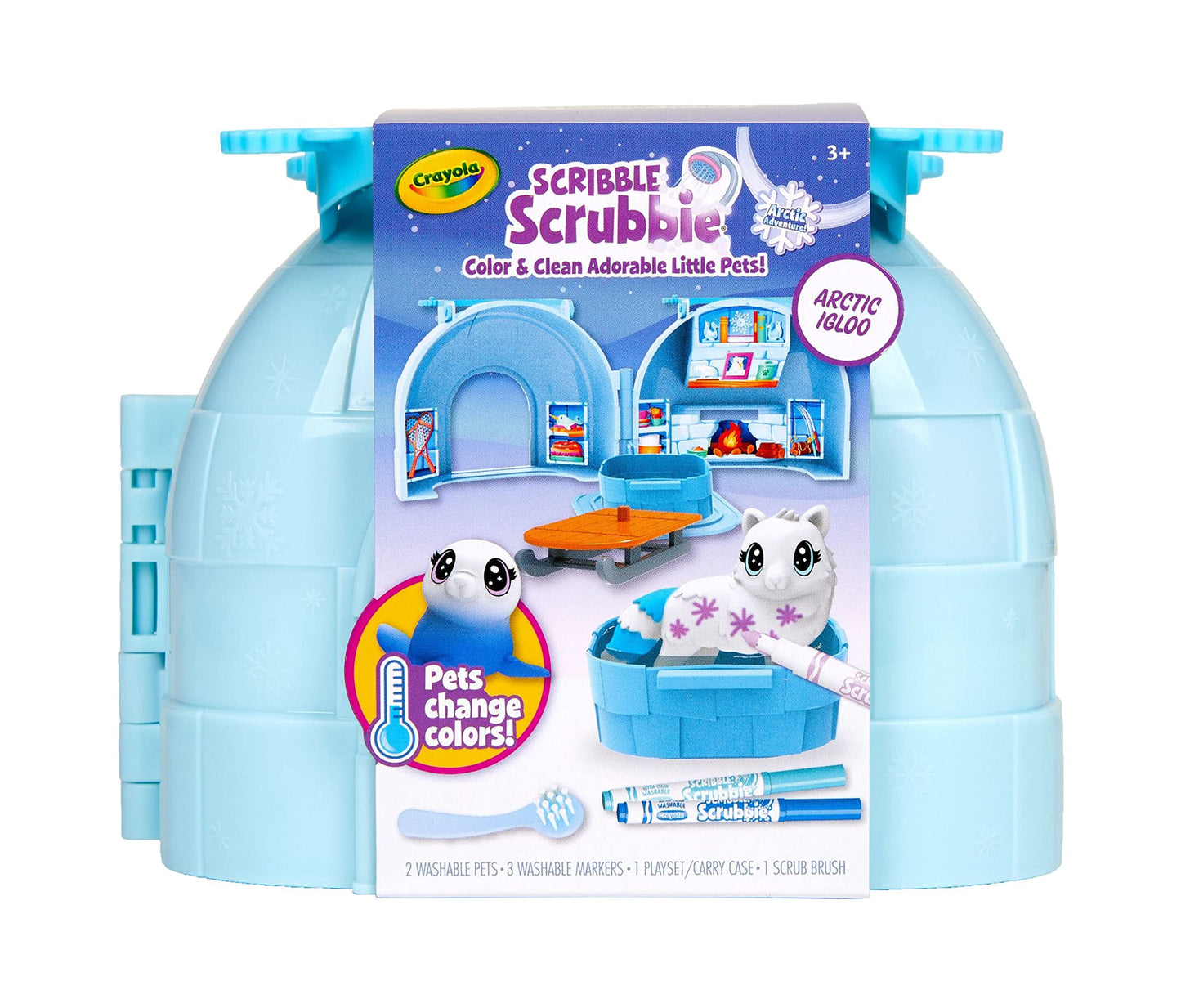 Crayola Scribble Scrubbie Arctic Igloo — Color Change Pets & Storage Case