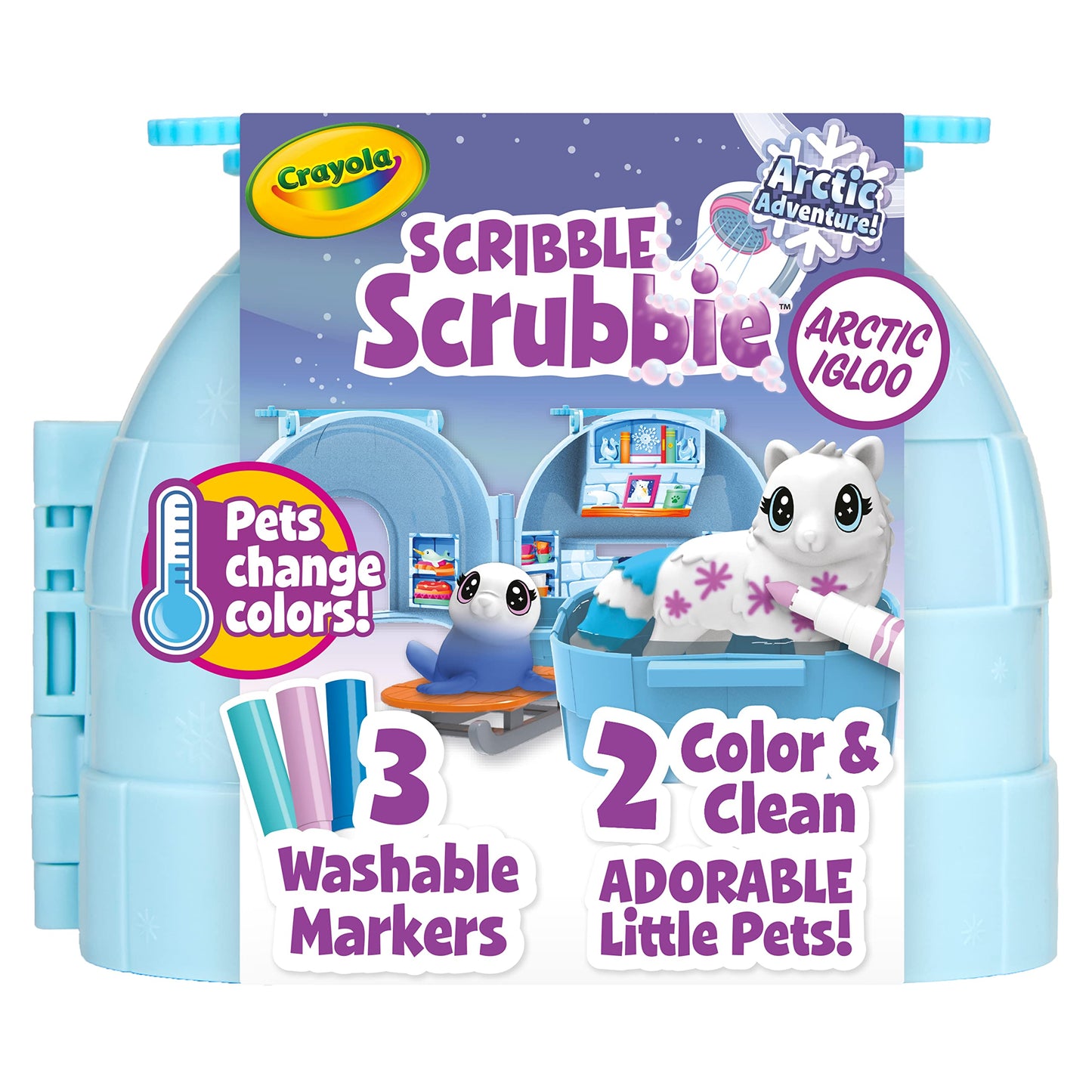Crayola Scribble Scrubbie Arctic Igloo — Color Change Pets & Storage Case