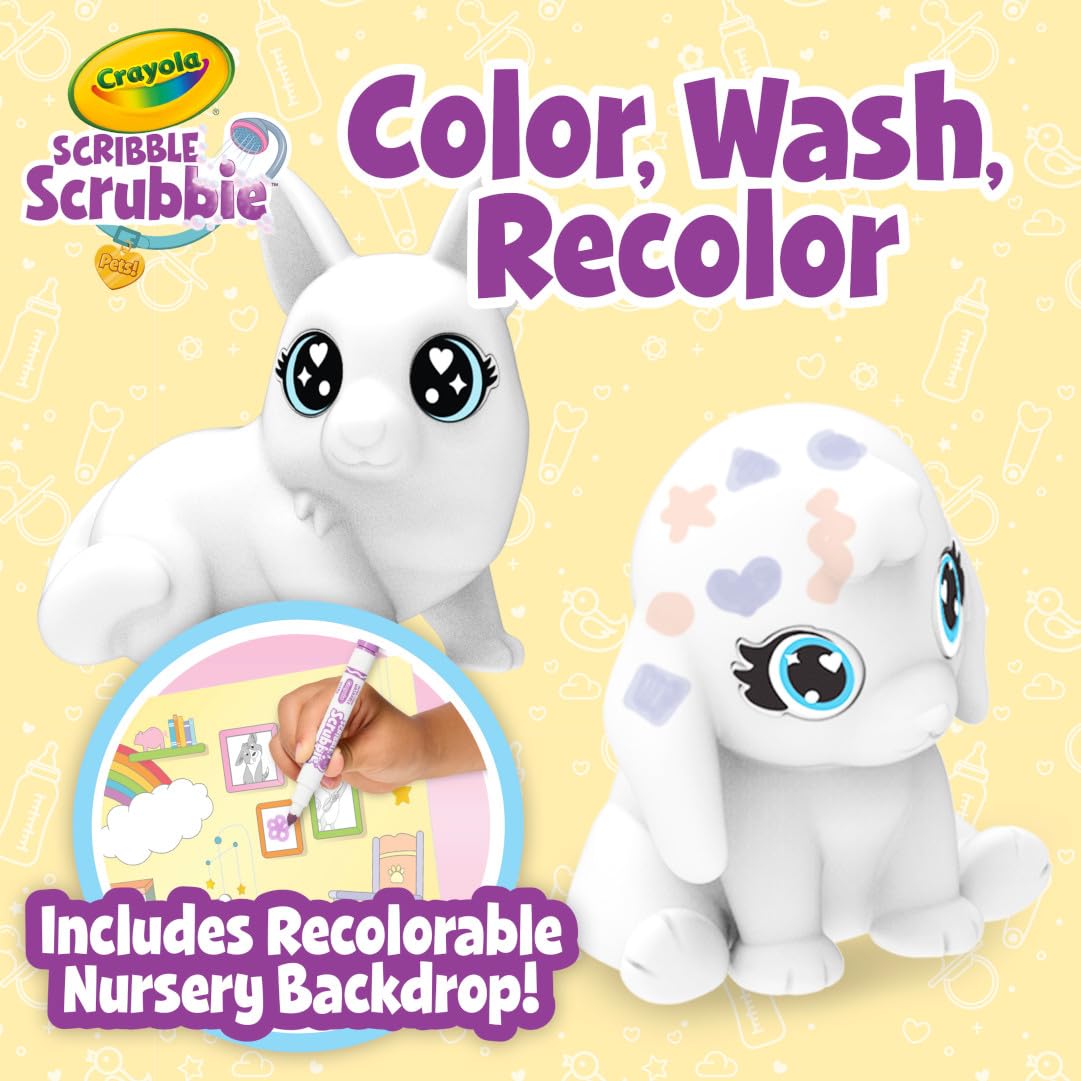 Crayola Scribble Scrubbie Baby Pets Nursery Playset – Creative Toys for Kids 3+